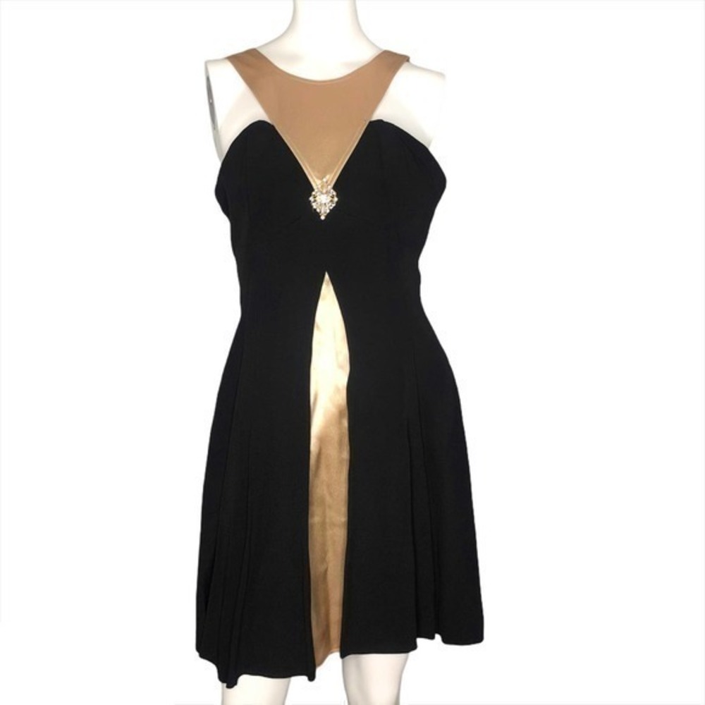NWT Jessica McClintock black nude cocktail dress